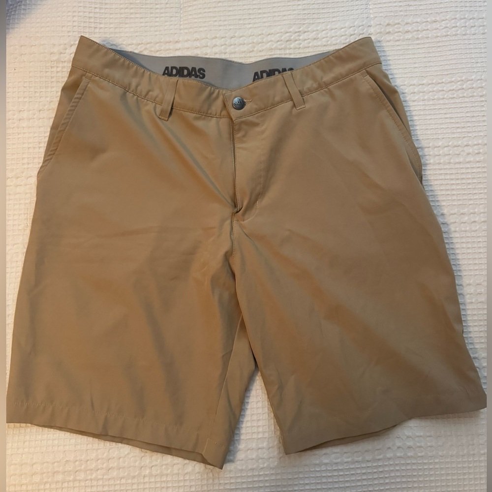 adidas Men's Khaki Flat Front Shorts
